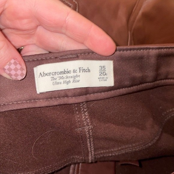 Abercrombie Fitch 90s High Rise Curve Love Faux Leather Pants Womens 20s - Picture 3 of 9